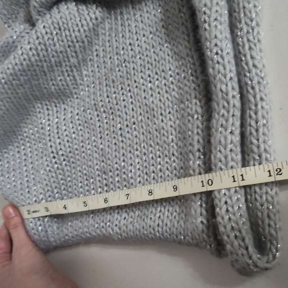 BCBGeneration Grey Mist Metallic Chunky Knit Infinity Loop Scarf - Picture 4 of 7